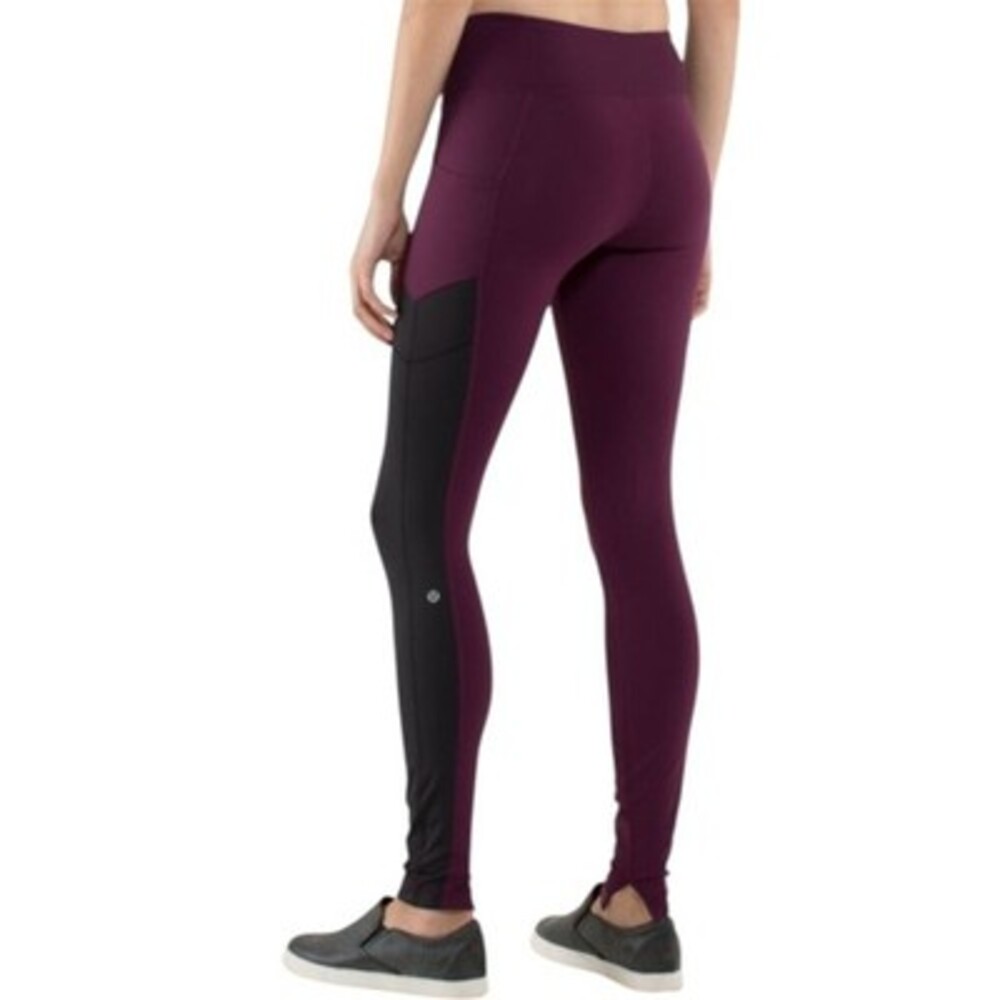 Lululemon Avenue Pant br Plum / Hyper Stripe Plum / Black womens size 6